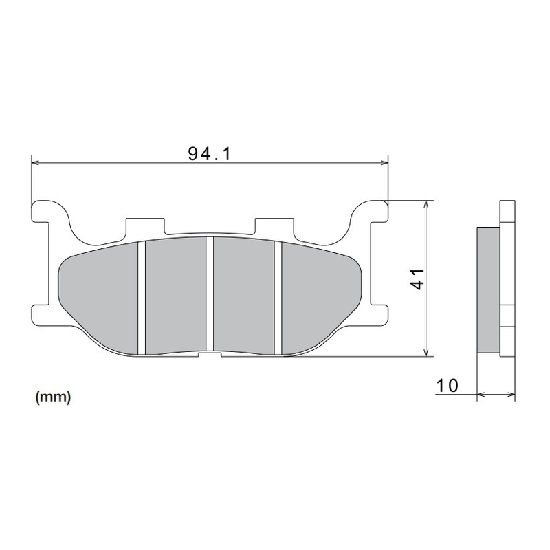 Bremžu kluči NISSIN pusmetāla savienojums 94,1x41x10 mm 2 gab.