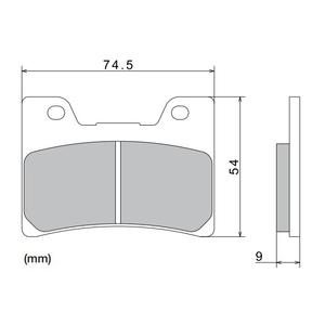 NISSIN pusmetāla bremžu kluči 74,5x54x9 mm 2 gab.