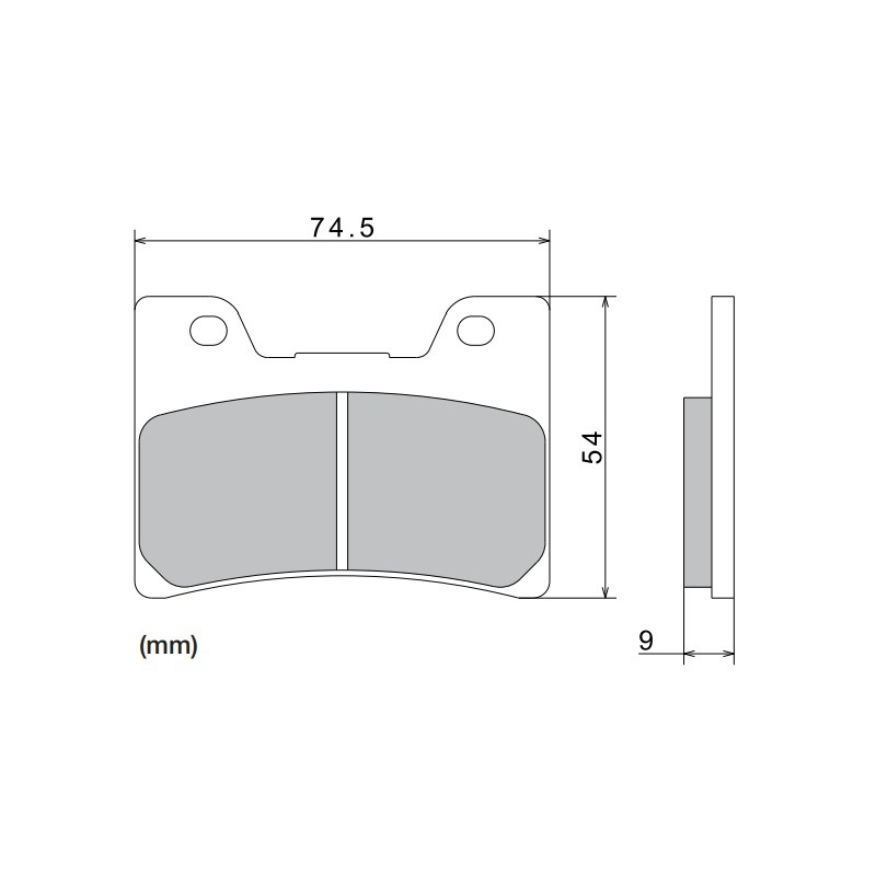 NISSIN pusmetāla bremžu kluči 74,5x54x9 mm 2 gab.