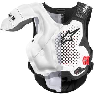 Alpinestars TECH-AIR®MX PLASMA sistēmas gaisa spilvenu veste, balta-melna-sarkana