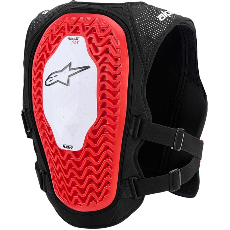 Alpinestars TECH-AIR®MX PLASMA sistēmas gaisa spilvenu veste, balta-melna-sarkana