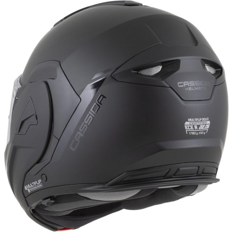 Cassida MultiFlip Solid Blackout atverama motocikla ķivere, matēti melna-melna