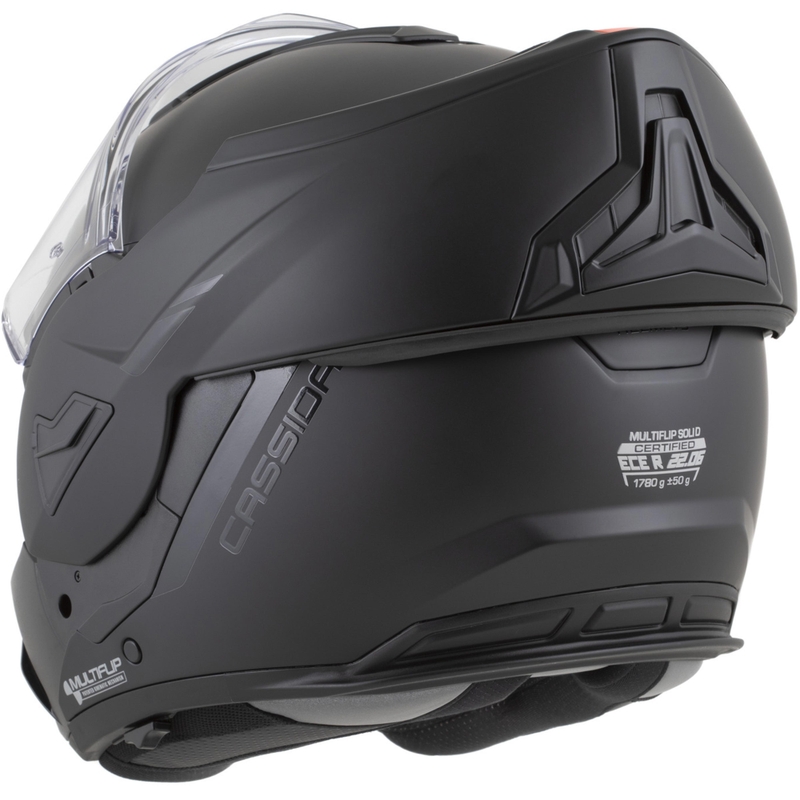 Cassida MultiFlip Solid Blackout atverama motocikla ķivere, matēti melna-melna