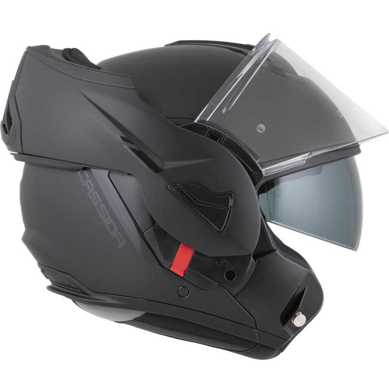 Cassida MultiFlip Solid Blackout atverama motocikla ķivere, matēti melna-melna