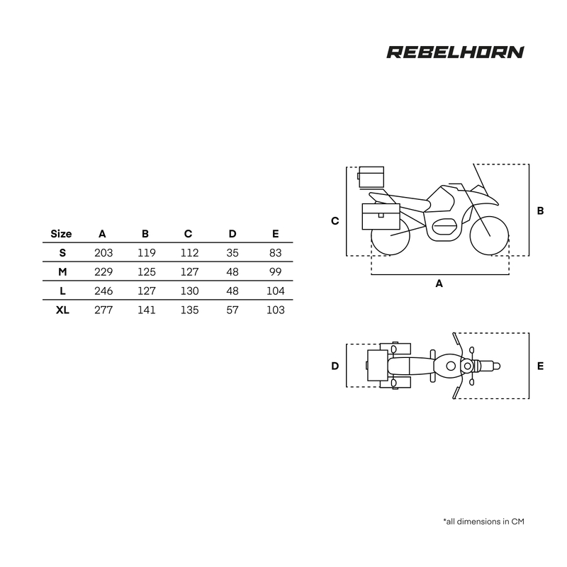 Rebelhorn Shelter motocikla pārsegs ar vietu bagāžniekam, melns-sudrabains