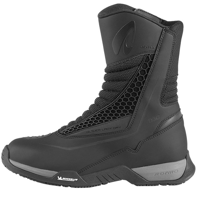 Sieviešu motociklu zābaki Forma Glider Lady Dry melni-antracīta krāsā