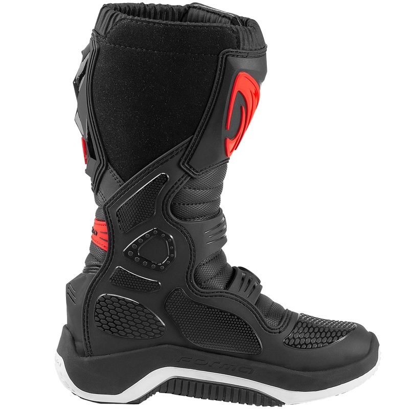 Bērnu motociklu zābaki Forma Drift melni-sarkani-balti