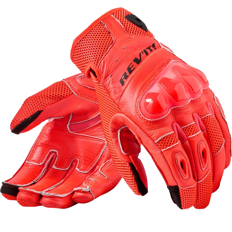 Revit Ritmo fluo motocikla cimdi sarkani-melni