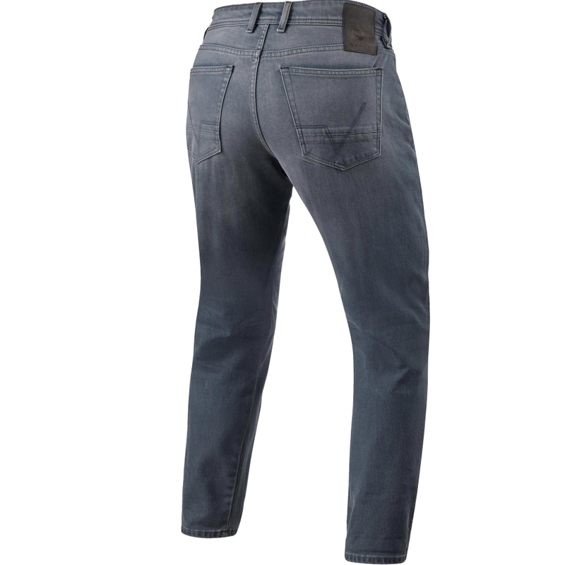 Revit Keegan Tapered Extra Cropped motocikla džinsi, mazgāti, vidēji pelēki