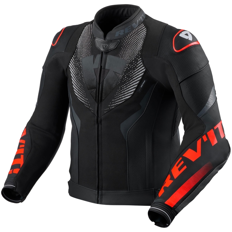 Revit Hyperspeed 3 Air ādas motocikla jaka melna-fluorescējoši sarkana