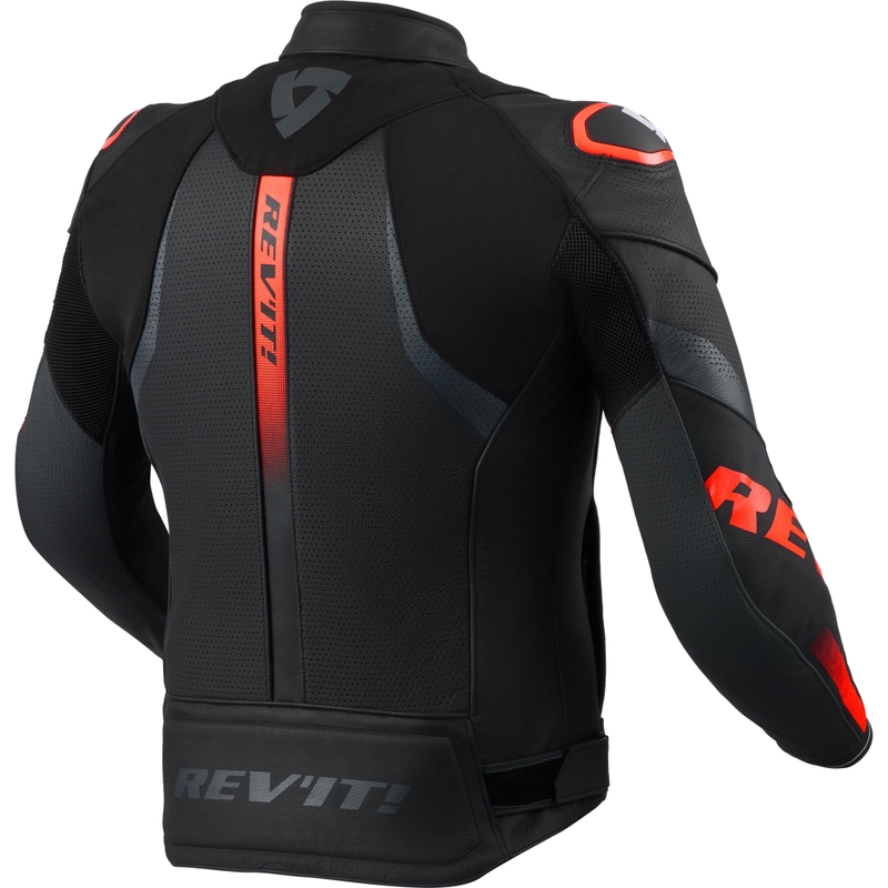Revit Hyperspeed 3 Air ādas motocikla jaka melna-fluorescējoši sarkana