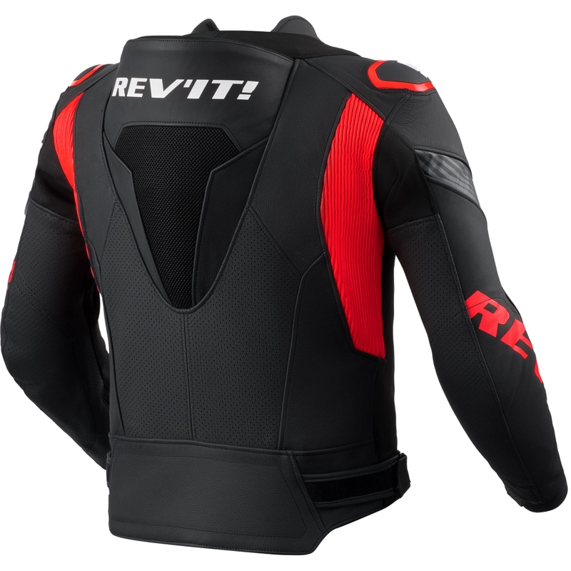 Revit Argon 3 PRO motocikla ādas jaka melna-fluorescējoši sarkana