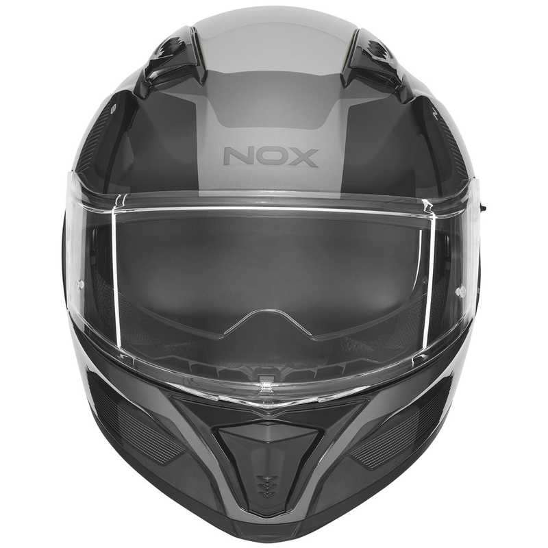 NOX N402 Mentor slēgta motocikla ķivere melna-sudrabaina