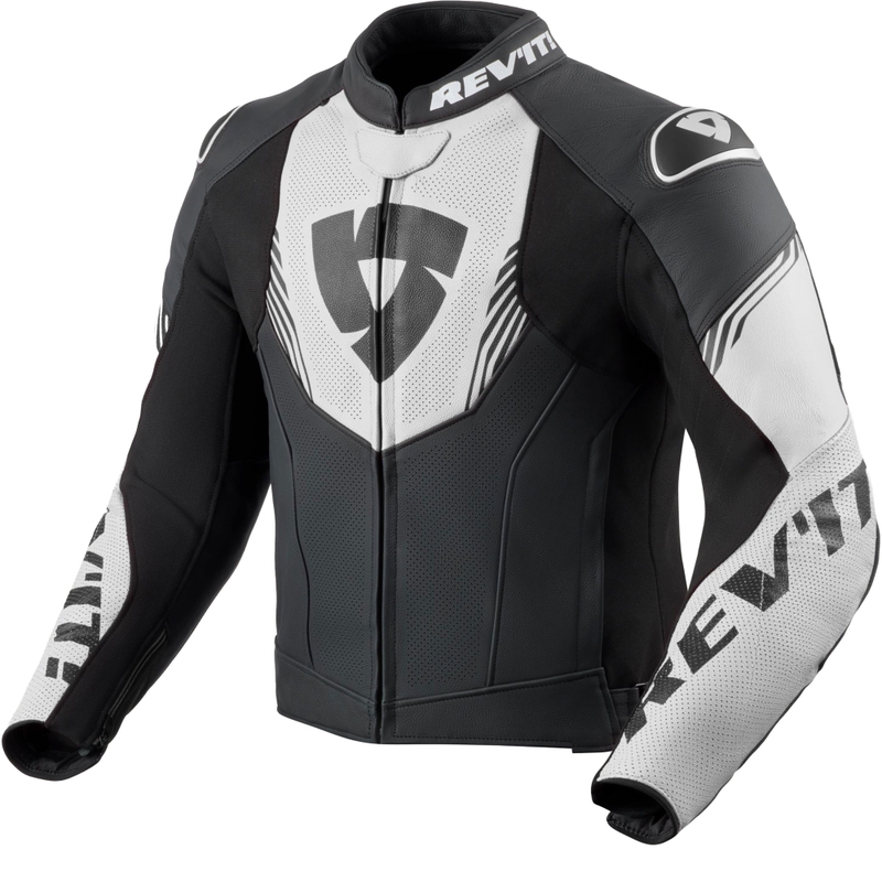 Revit Argon 3 ādas motocikla jaka melna-balta