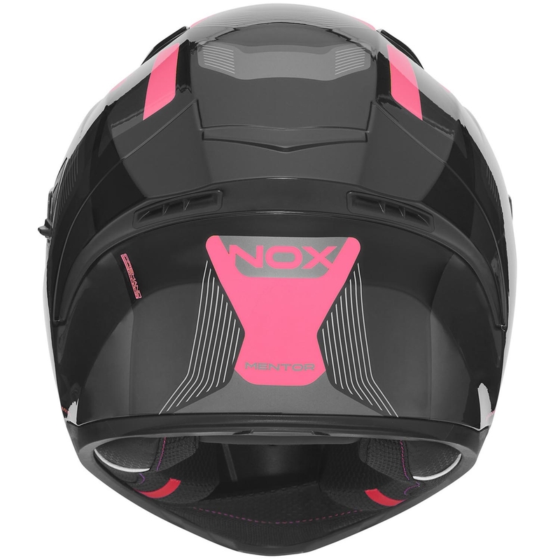 Pilna izmēra motocikla ķivere NOX N402 Mentor melna-rozā