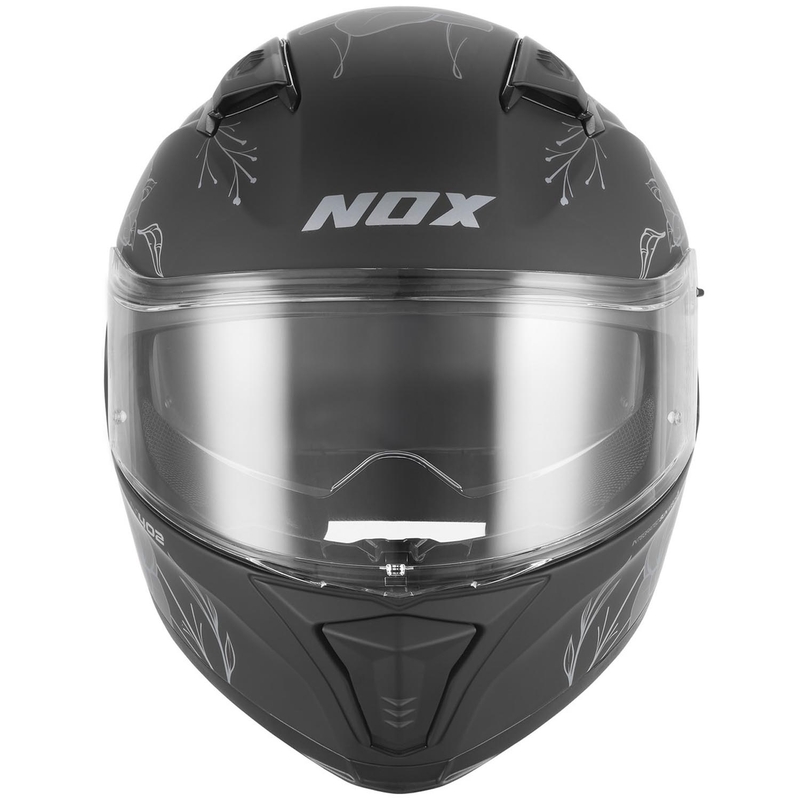 Pilna motocikla ķivere NOX N402 Spring matēti melna-sudraba