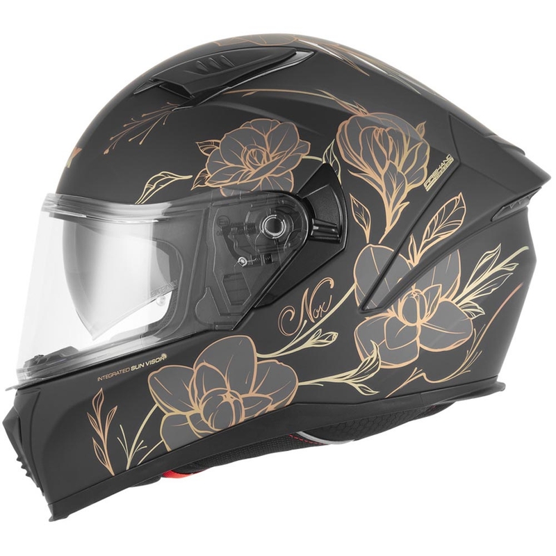 Pilna izmēra motocikla ķivere NOX N402 Spring matēta melna-zelta