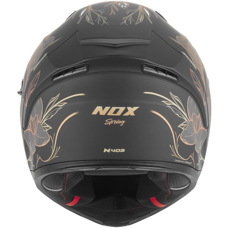 Pilna izmēra motocikla ķivere NOX N402 Spring matēta melna-zelta