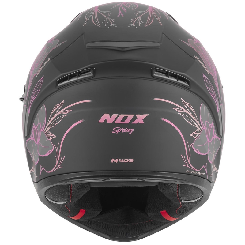 Pilna motocikla ķivere NOX N402 Spring matēti melna-rozā