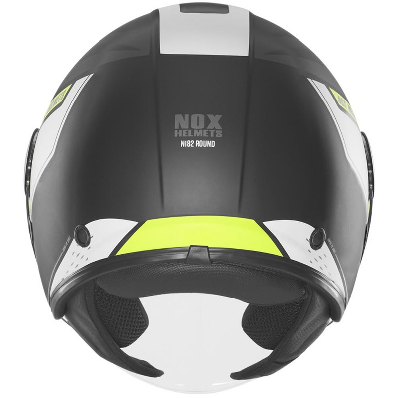 Atvērtā motocikla ķivere NOX N182 apaļa matēta melna-fluorēta dzeltena