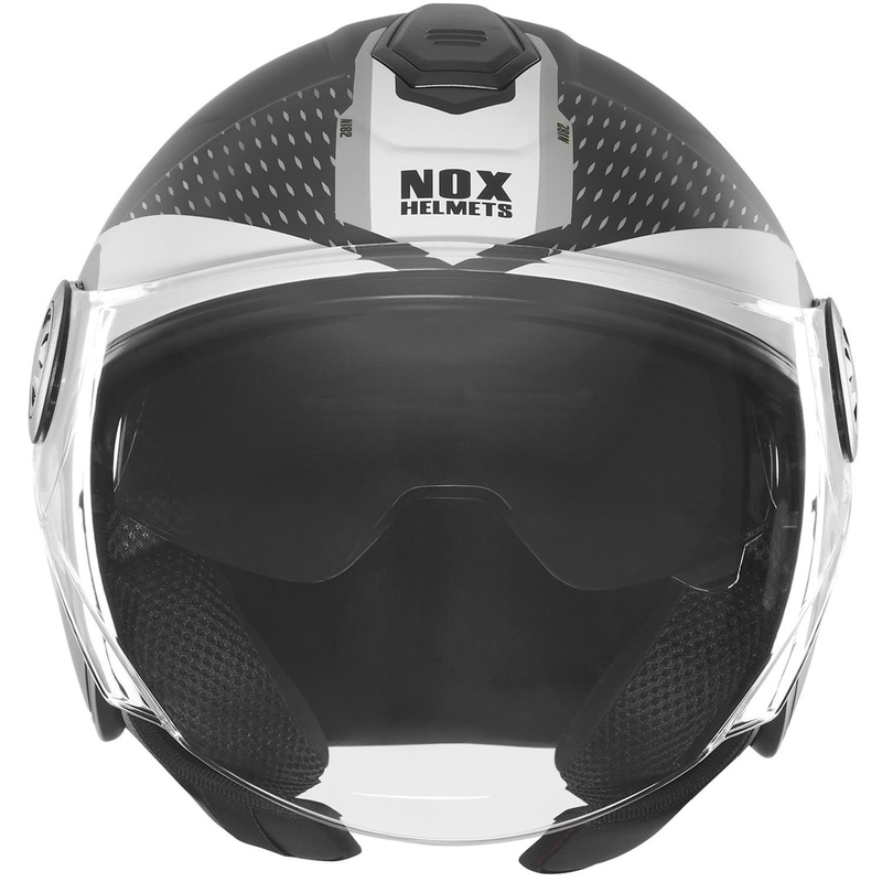 Atvērtā motocikla ķivere NOX N182 Apaļa matēta melna-sudraba