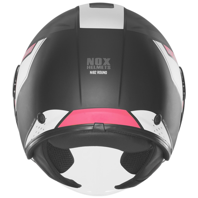 Atvērtā motocikla ķivere NOX N182 Apaļa matēta melna rozā