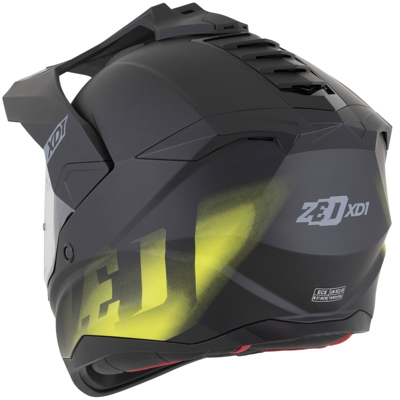 Enduro motocikla ķivere ZED XD1 matēti melna-fluorēti dzeltena