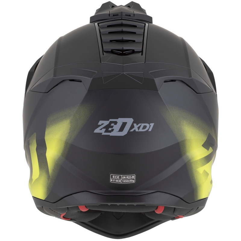Enduro motocikla ķivere ZED XD1 matēti melna-fluorēti dzeltena