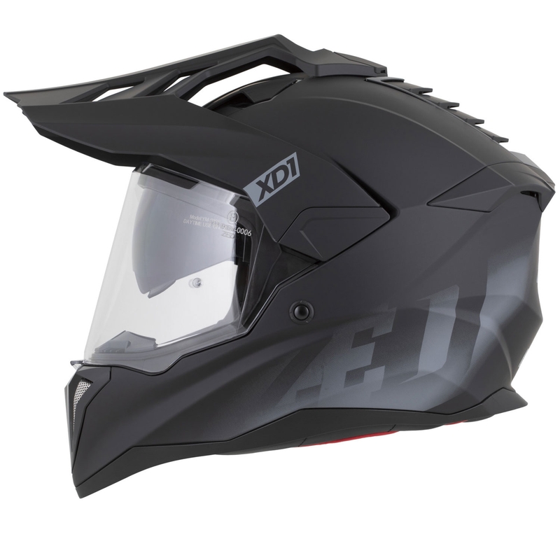 Enduro motocikla ķivere ZED XD1 matēti melna-tumši pelēka