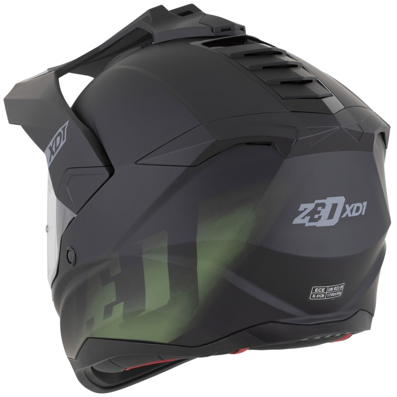 Enduro motocikla ķivere ZED XD1 matēti melna-tumši zaļa