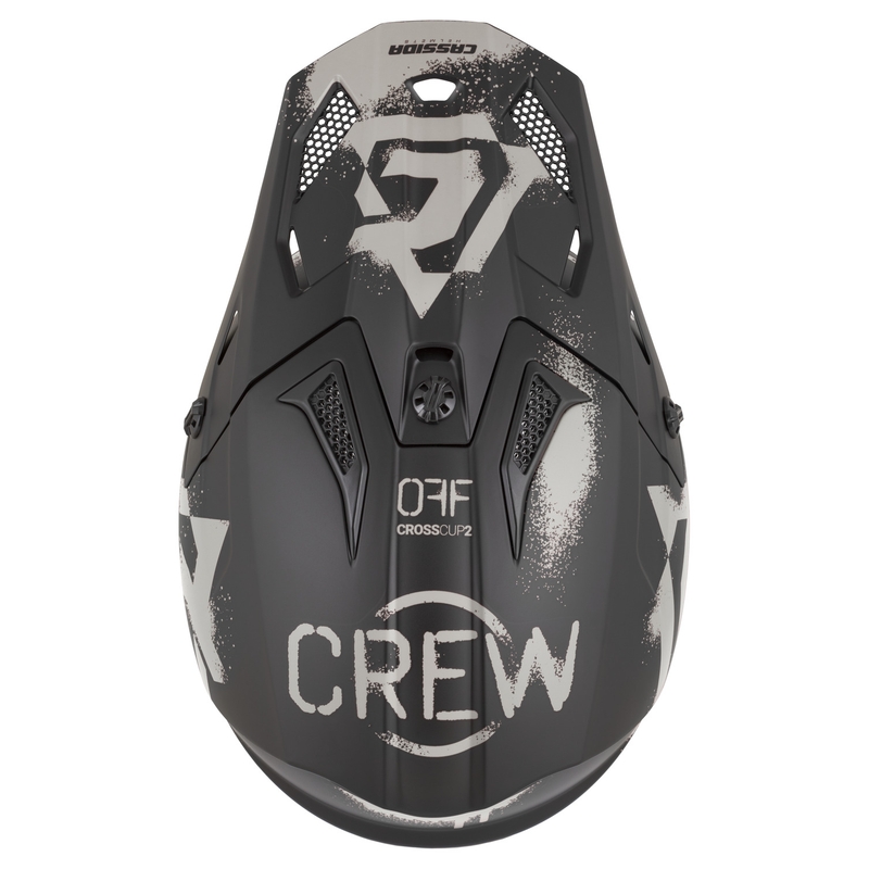 Cassida Cross Cup 2 Crew motocikla motokrosa ķivere matēti melna-smilšu krāsā