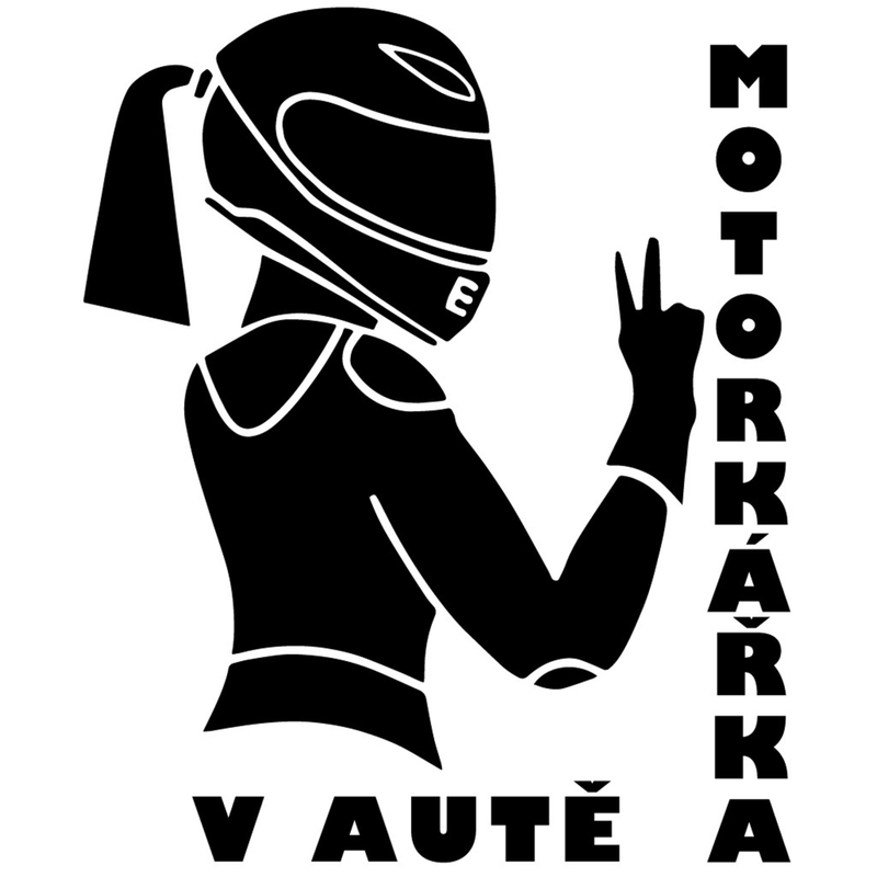 Uzlīme "Baikeris automašīnā"