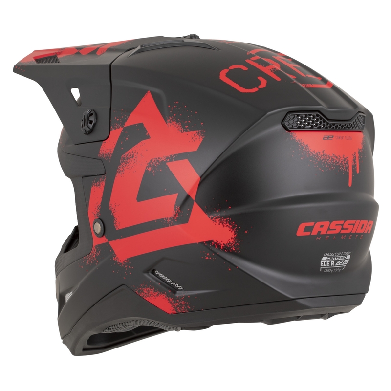 Cassida Cross Cup 2 Crew motokrosa ķivere matēti melna-sarkana