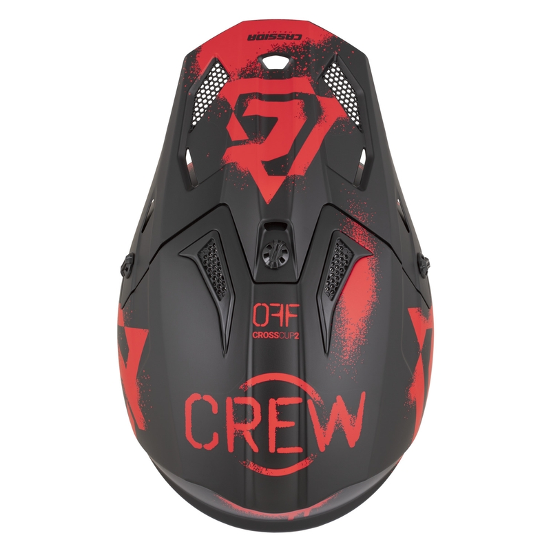 Cassida Cross Cup 2 Crew motokrosa ķivere matēti melna-sarkana