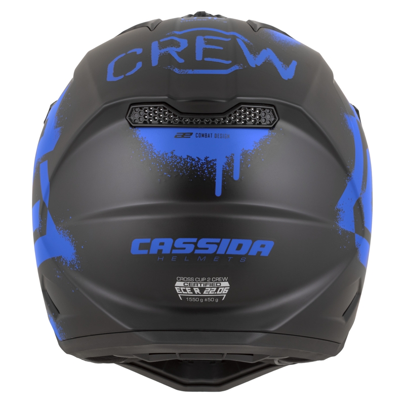 Cassida Cross Cup 2 Crew motocikla motokrosa ķivere matēti melna-zila