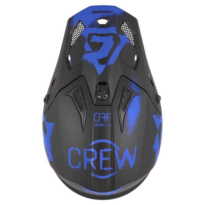 Cassida Cross Cup 2 Crew motocikla motokrosa ķivere matēti melna-zila