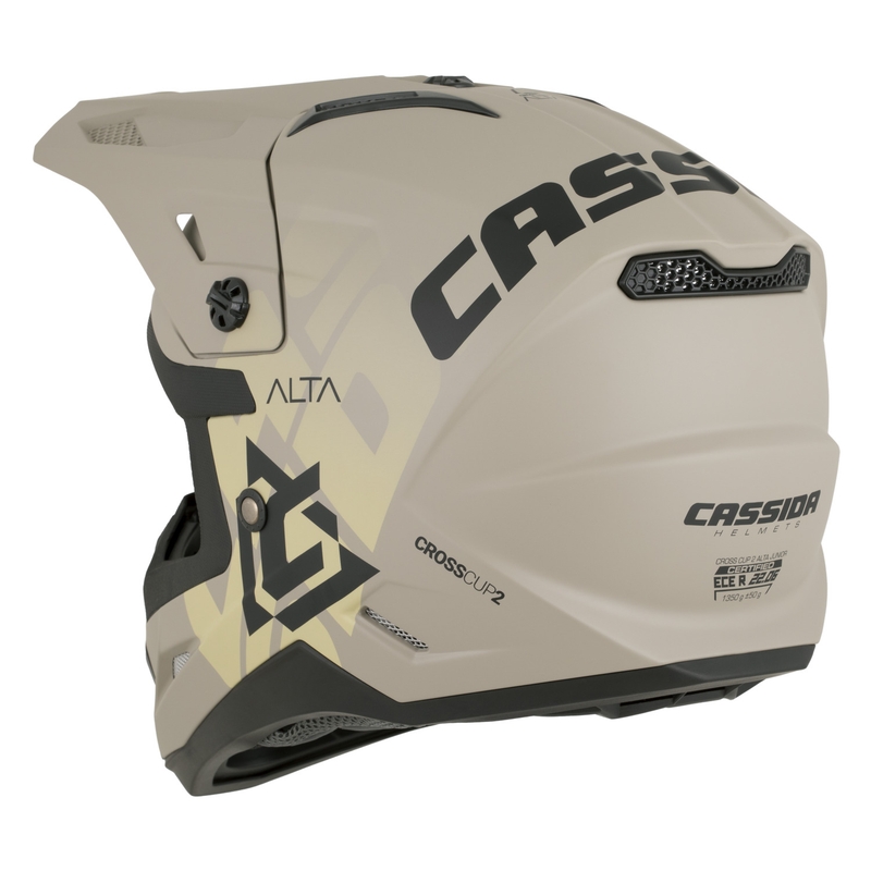 Bērnu motokrosa ķivere Cassida Cross Cup 2 Alta Junior matēta smilšu pelēka