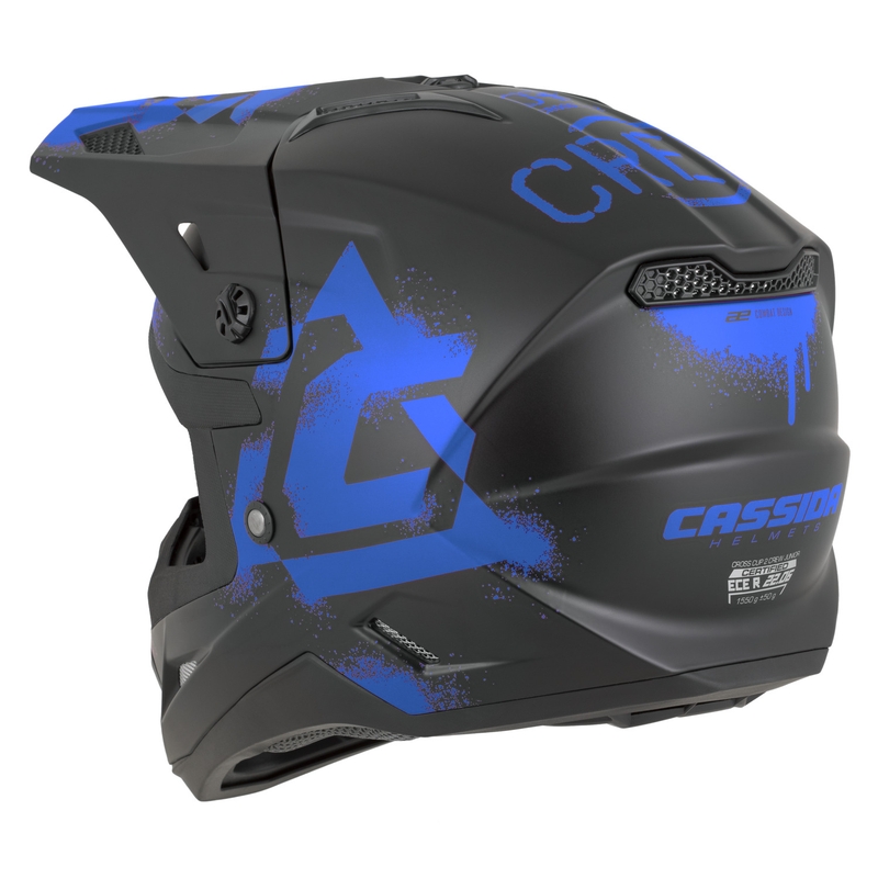 Bērnu motokrosa ķivere Cassida Cross Cup 2 Crew Junior matēti melna-zila