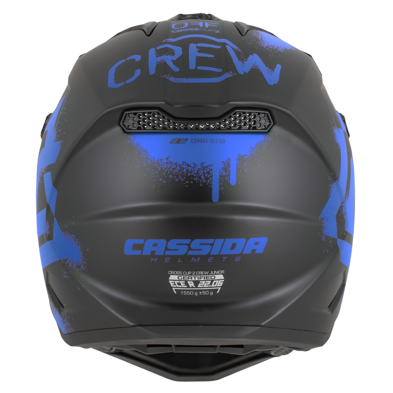 Bērnu motokrosa ķivere Cassida Cross Cup 2 Crew Junior matēti melna-zila