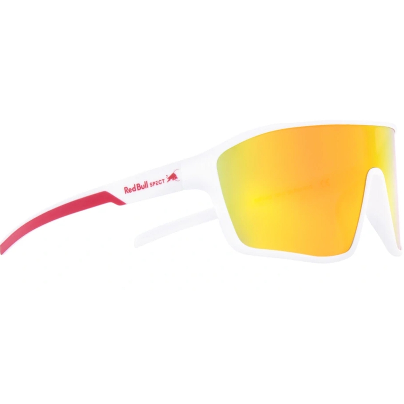 Red Bull Spect Daft saulesbrilles, baltas ar sarkanoranžām lēcām