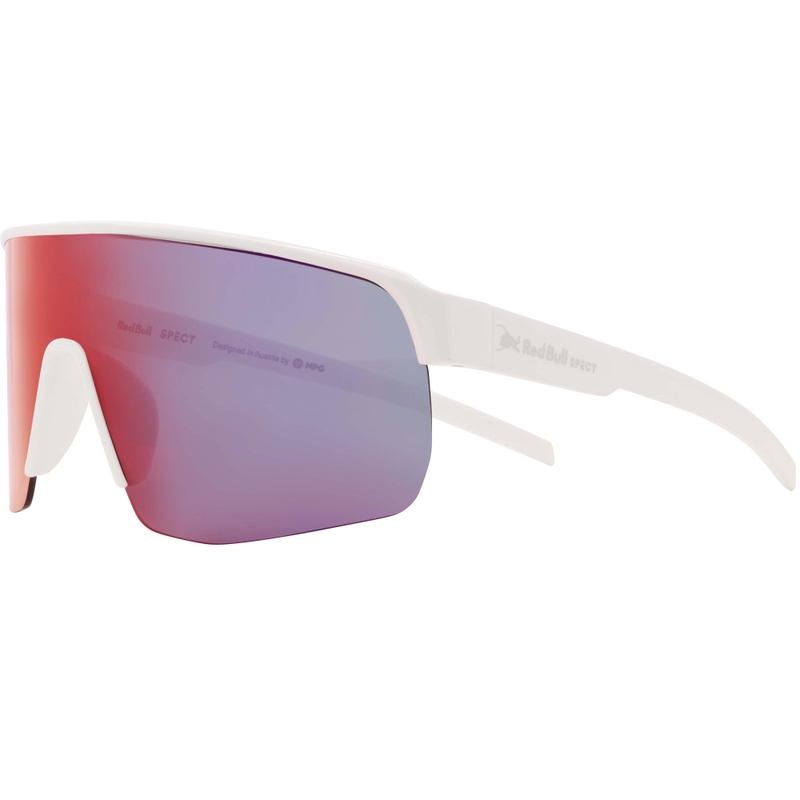 Red Bull Spect Dakota saulesbrilles, baltas ar zili sarkanām lēcām