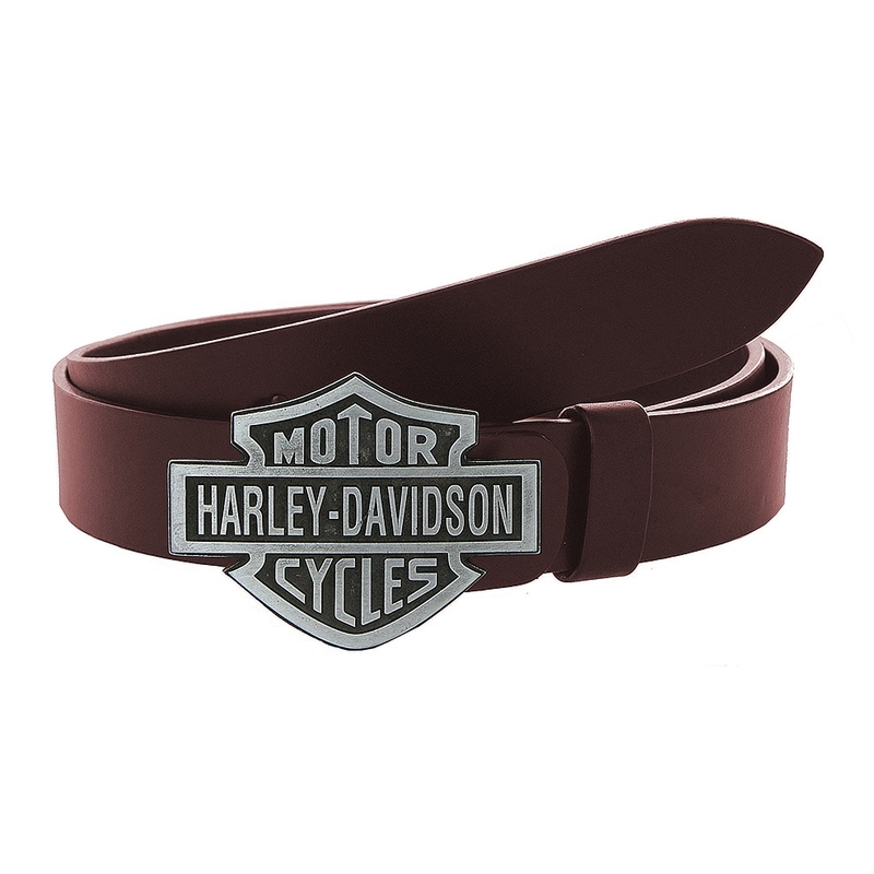Ādas moto josta ar Harley-Davidson brūnu sprādzi