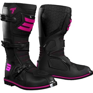 Bērnu motociklu zābaki Shot Race 2 Black and Pink