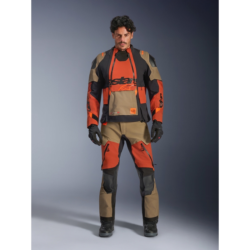 Alpinestars Halo PRO Drystar XF motocikla jaka gaiši brūna-tumši oranža-melna