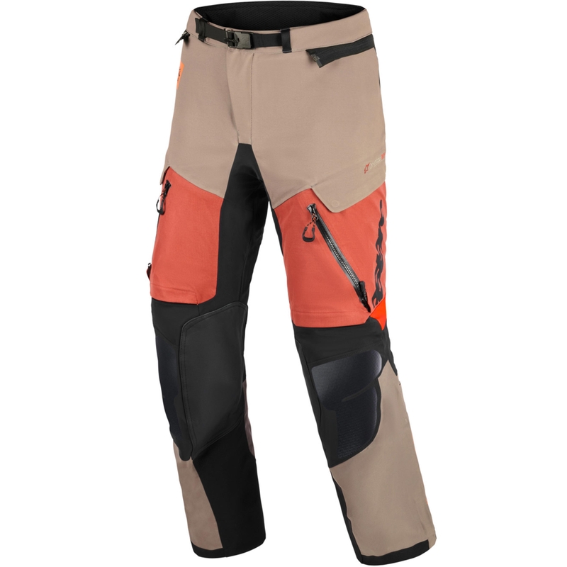Alpinestars Halo PRO Drystar XF motocikla bikses gaiši brūnas-tumši oranžas-melnas