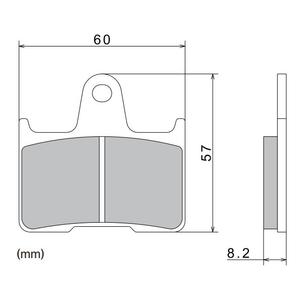 Bremžu kluči NISSIN pusmetāla savienojums 60x57x8,2 mm 2 gab.