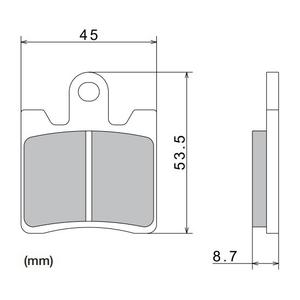 NISSIN pusmetāla bremžu kluči 40x53,5x8,7 mm 2 gab.