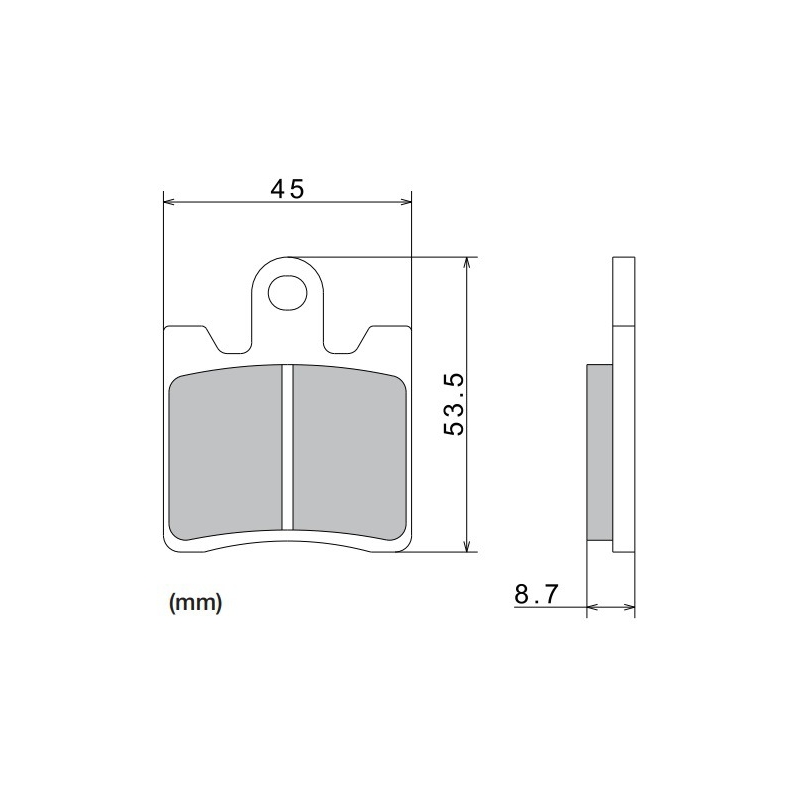 NISSIN pusmetāla bremžu kluči 40x53,5x8,7 mm 2 gab.