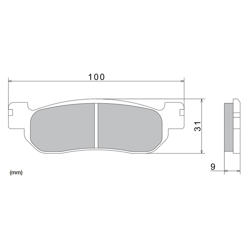 Bremžu kluči NISSIN pusmetāla savienojums 100x31x9 mm 2 gab.