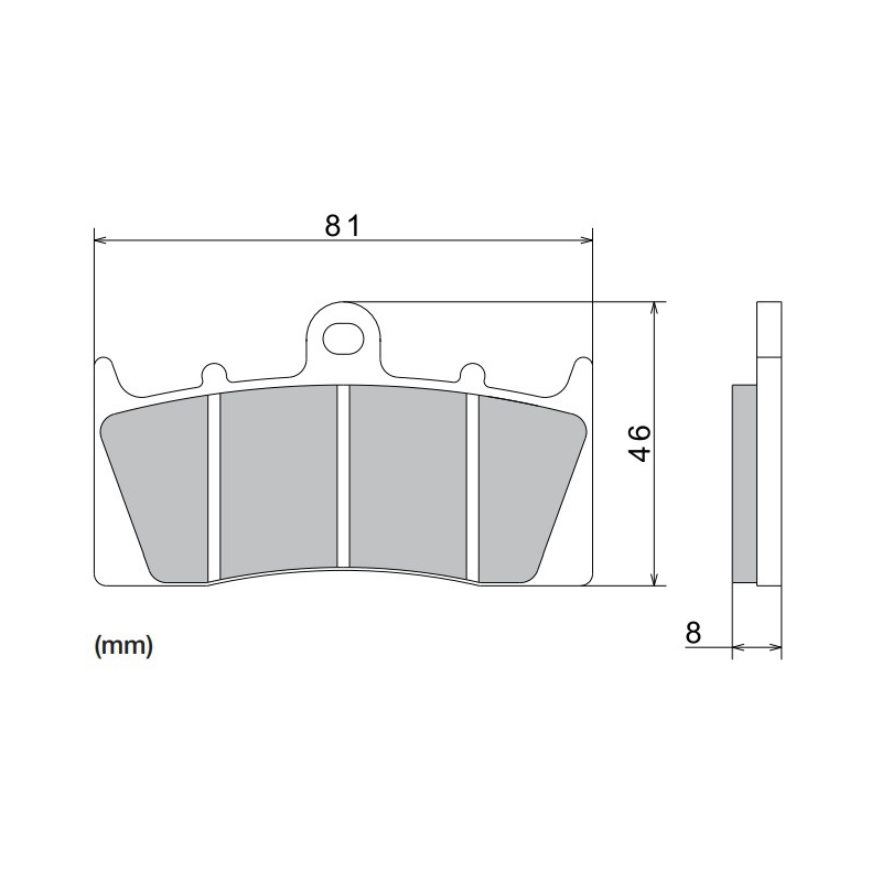 NISSIN pusmetāla bremžu kluči 81x46x8 mm 2 gab.
